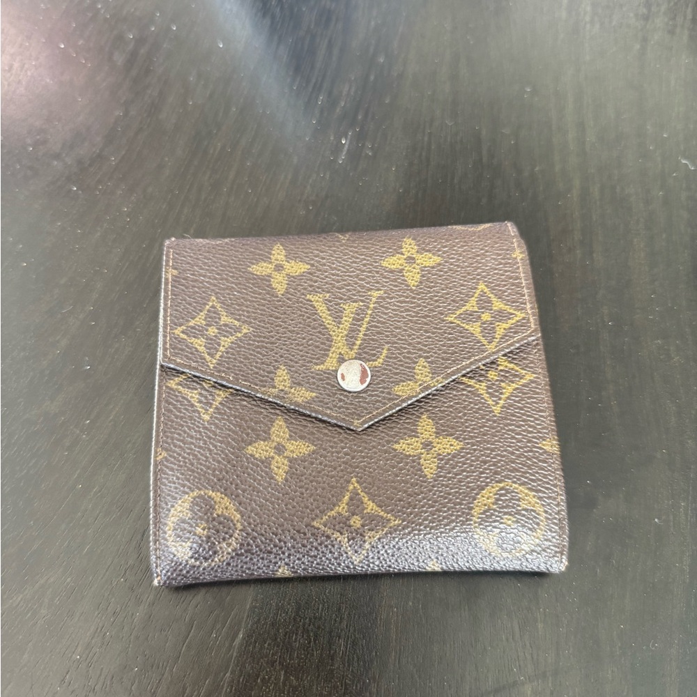Louis Vuitton Brown and Gold Monogram Key Card Holder